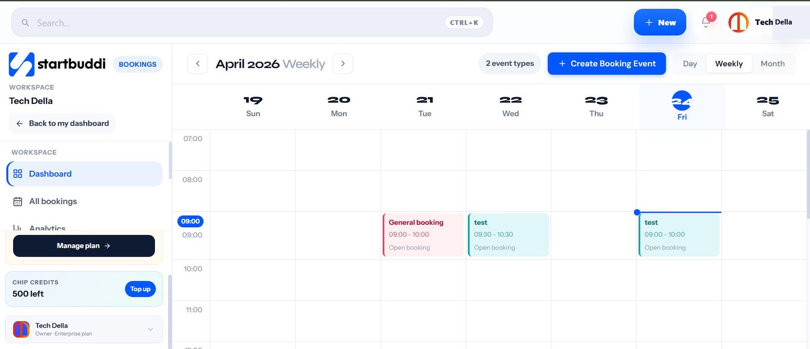 startbuddi Bookings — appointment scheduling app