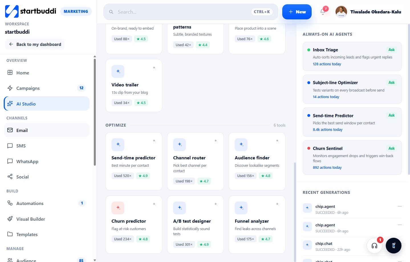 AI Sequencing & Automation in startbuddi