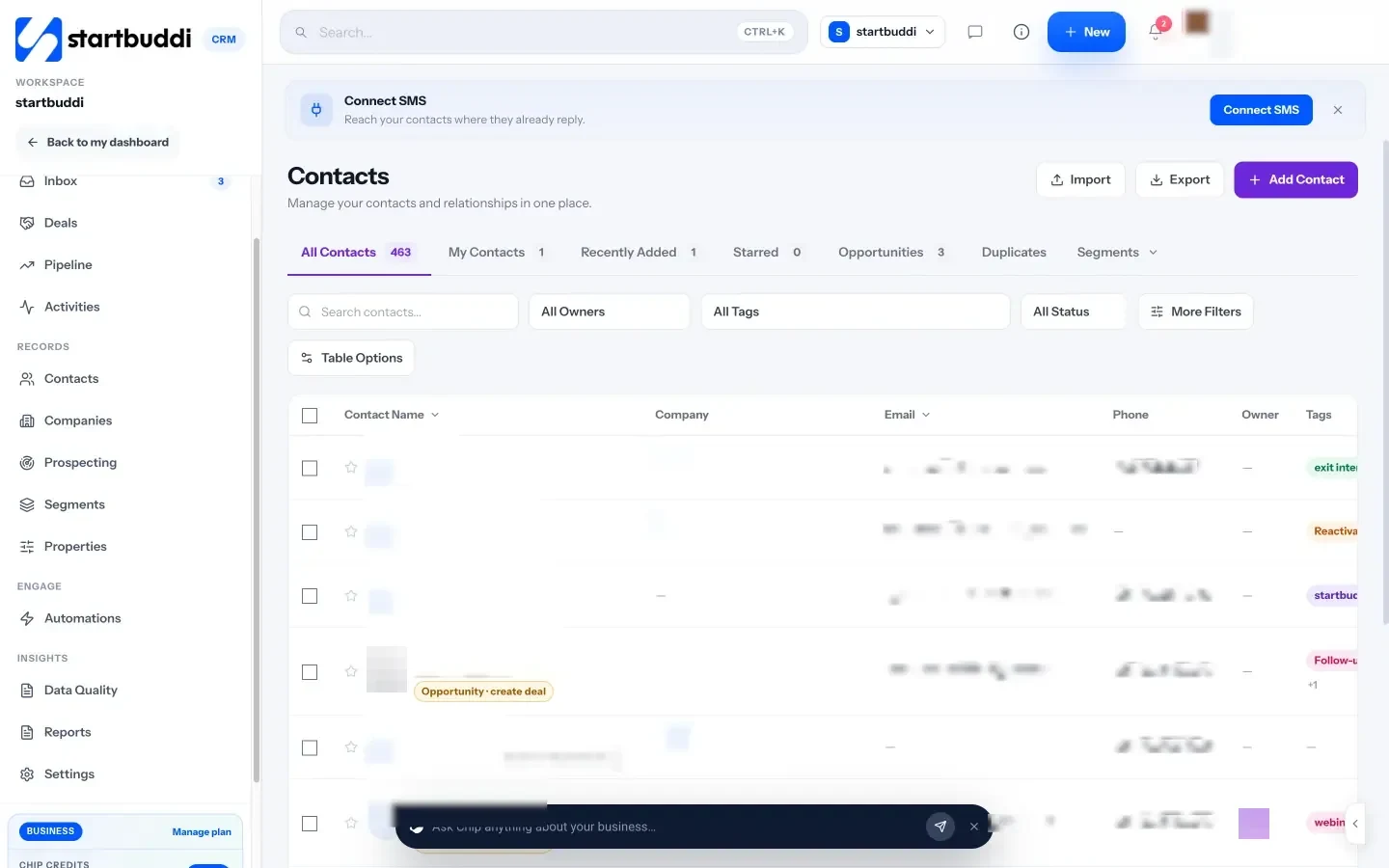 startbuddi: Registrants land in your contacts, so you can follow up with each one