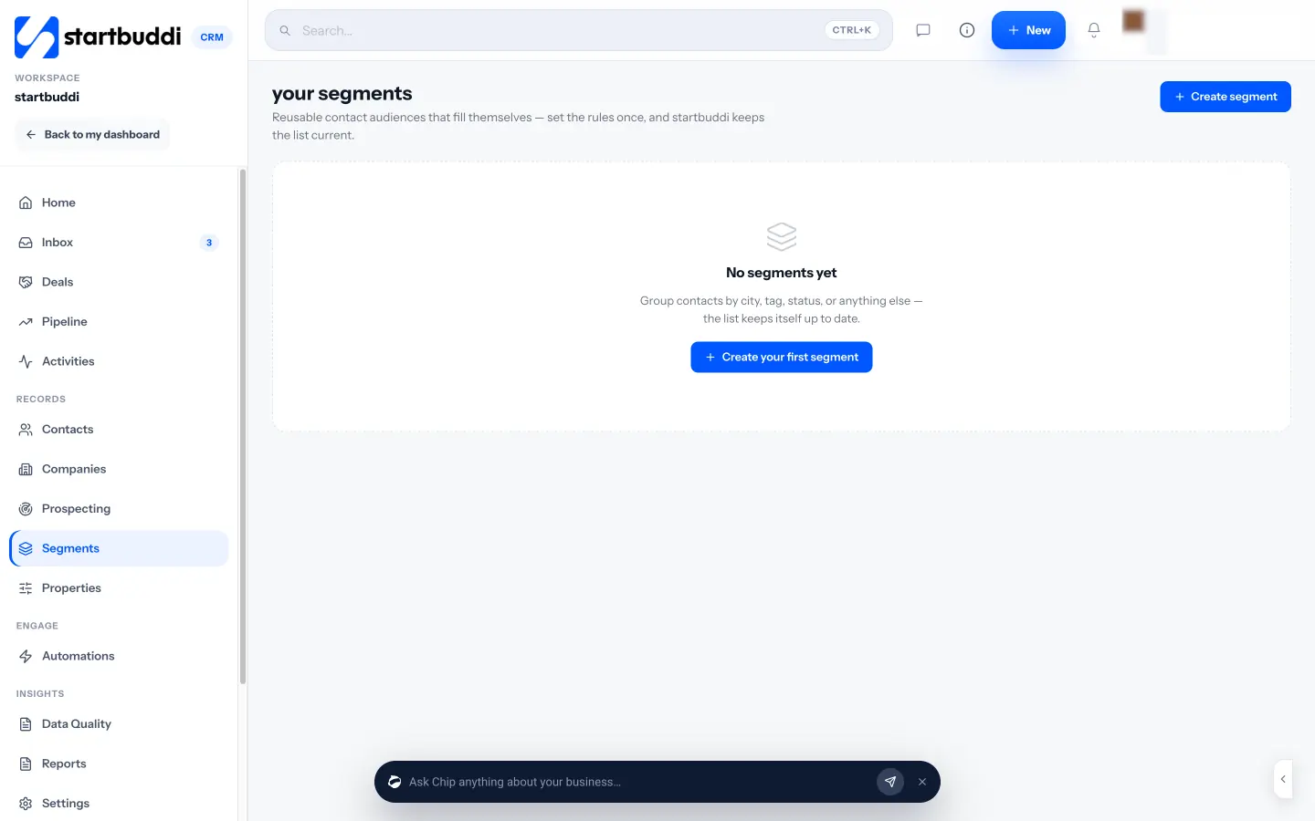 startbuddi: Segments update themselves from rules, so your groups stay current without manual work
