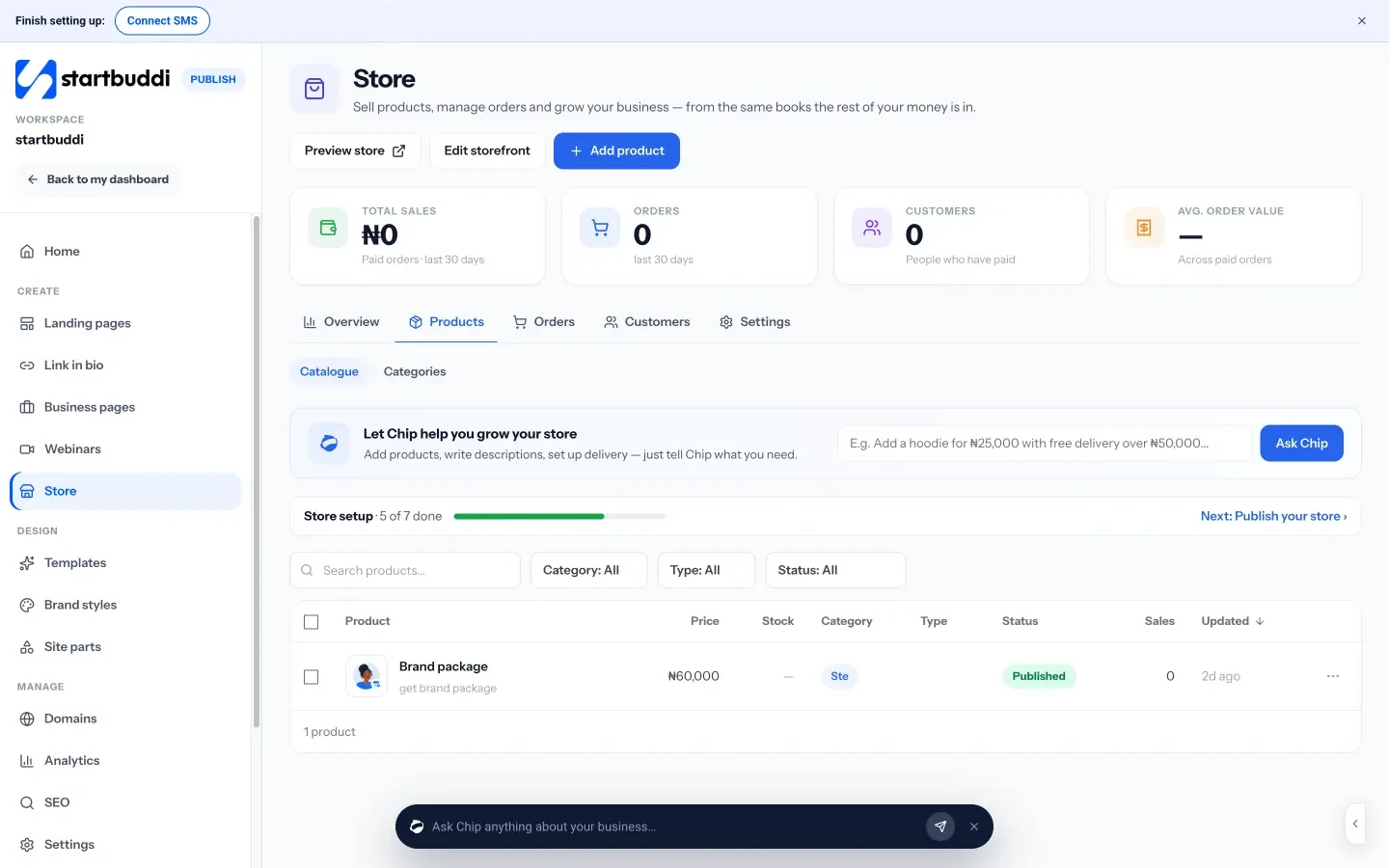 startbuddi: Store products, where a digital download sits alongside your other products and services