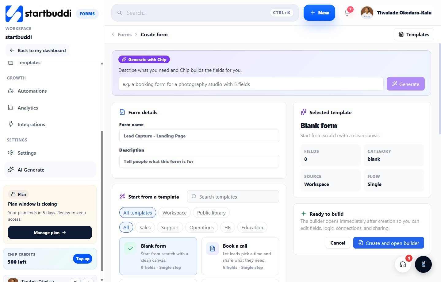 AI form builder