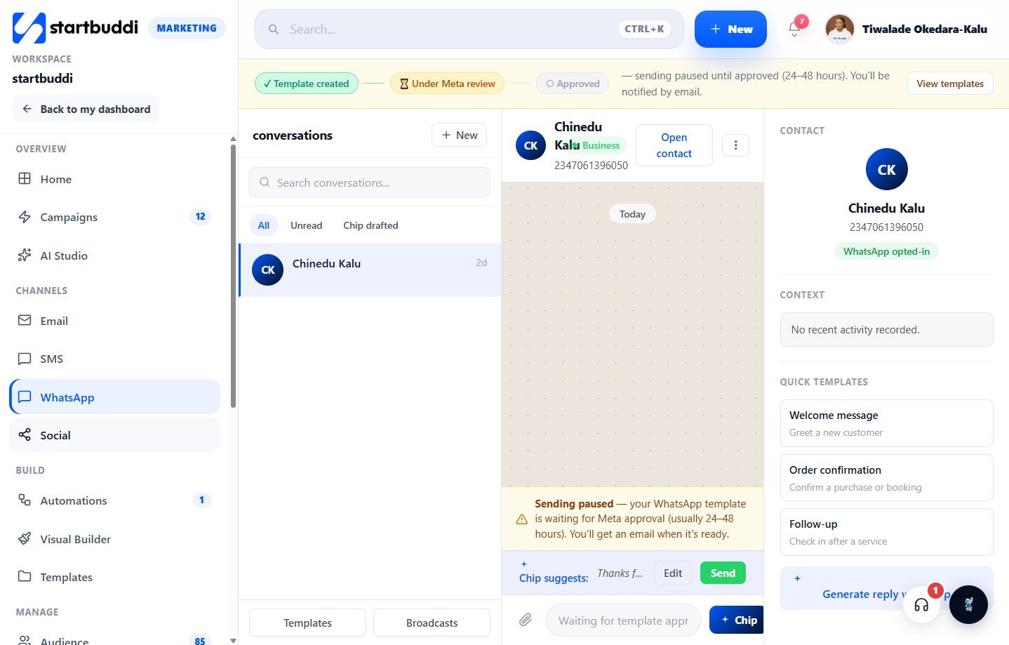 WhatsApp Marketing in startbuddi