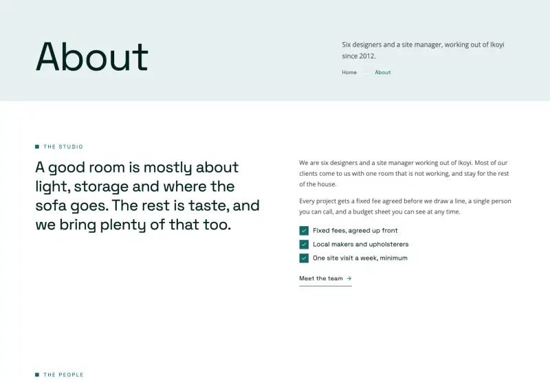 Alcove, About page