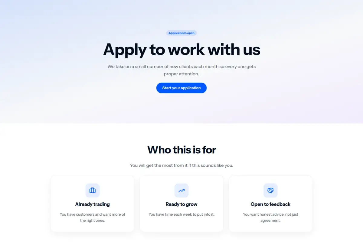 Preview of the Application template
