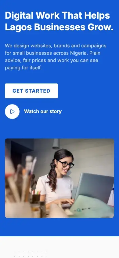 Beacon website template on a phone