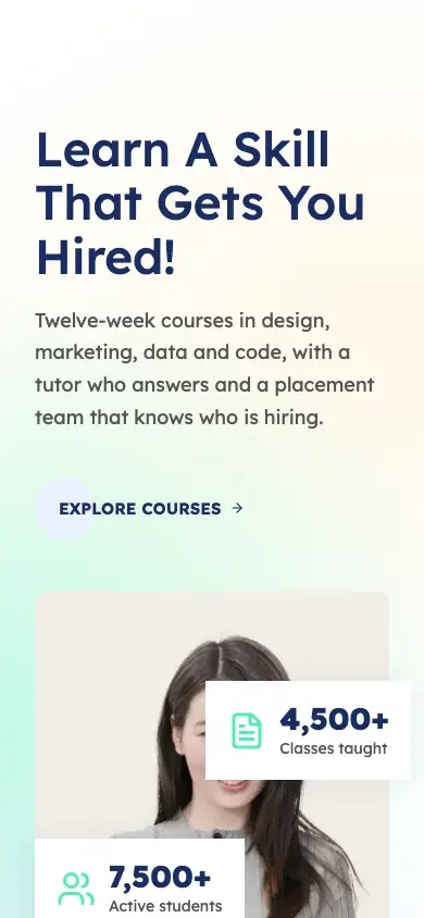 Campus website template on a phone