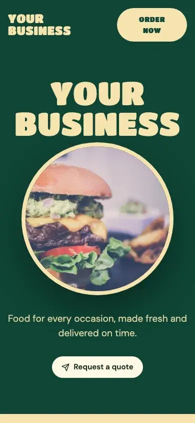 Catering Menu page on a phone