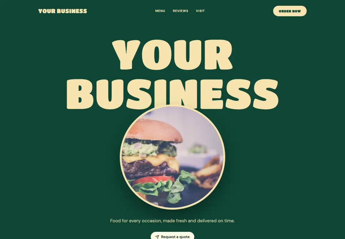 Preview of the Catering Menu template