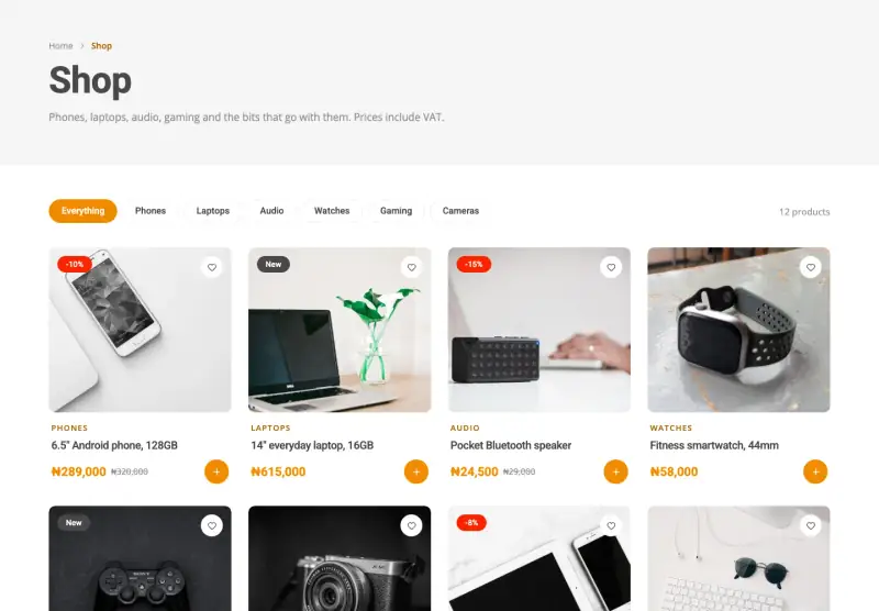 Circuit, Shop page