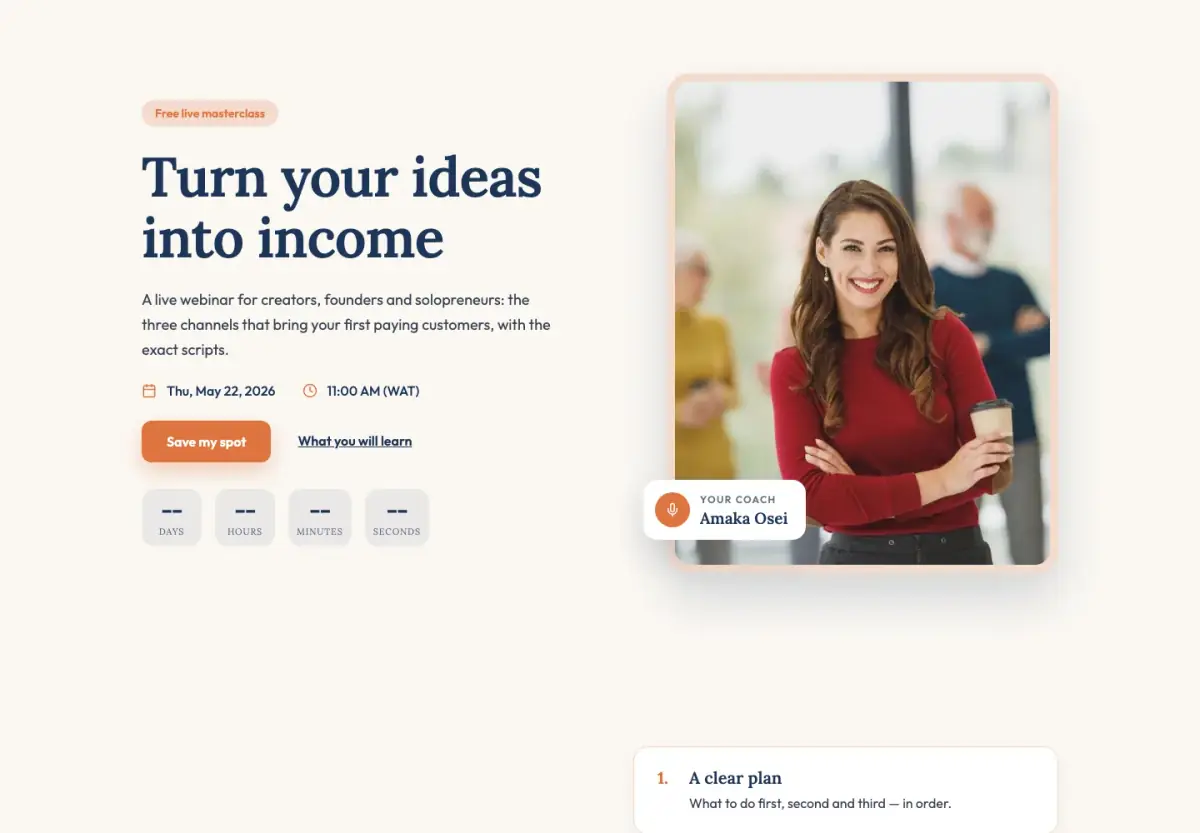 Preview of the Coach masterclass template