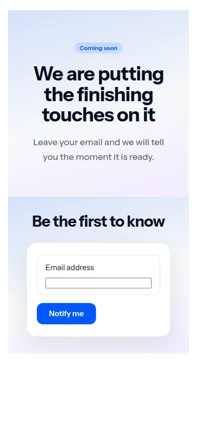 Minimal: one screen template on a phone