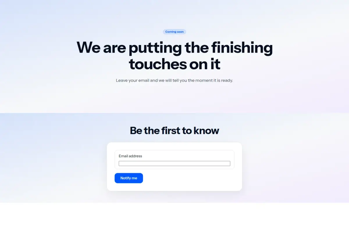 Preview of the Minimal: one screen template