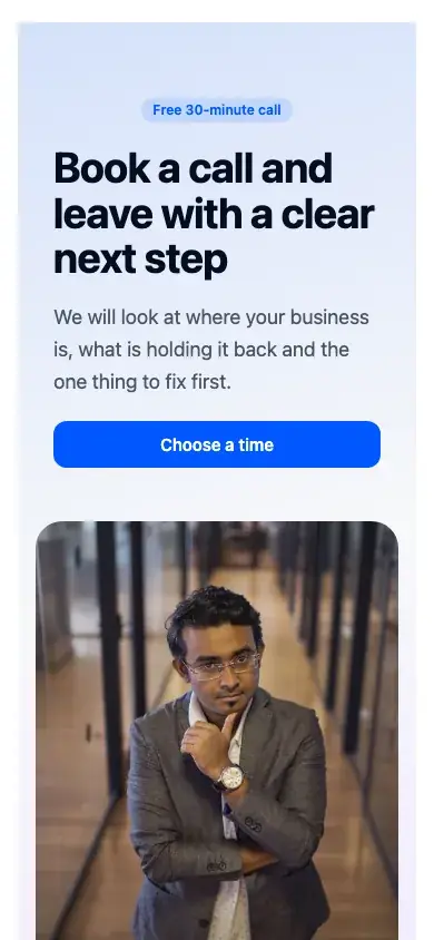 Consultation: services template on a phone