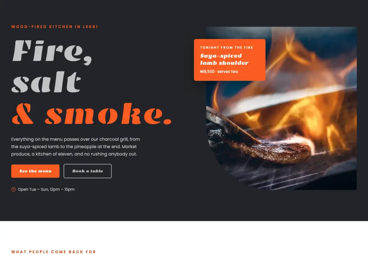 Preview of the Ember template