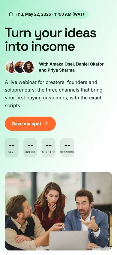 Expert workshop template on a phone