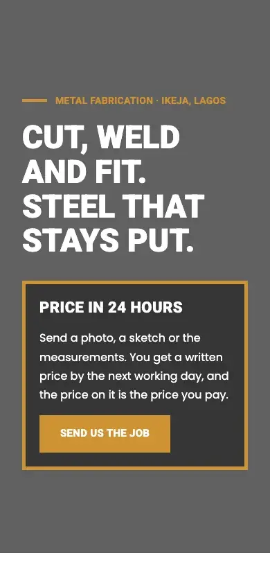 Forge website template on a phone