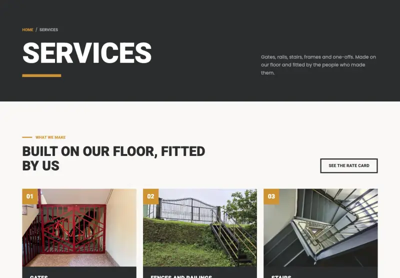 Forge, Services page