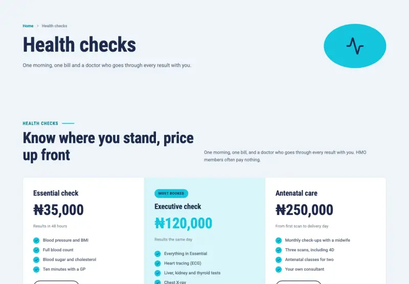 Harbour, Health checks page