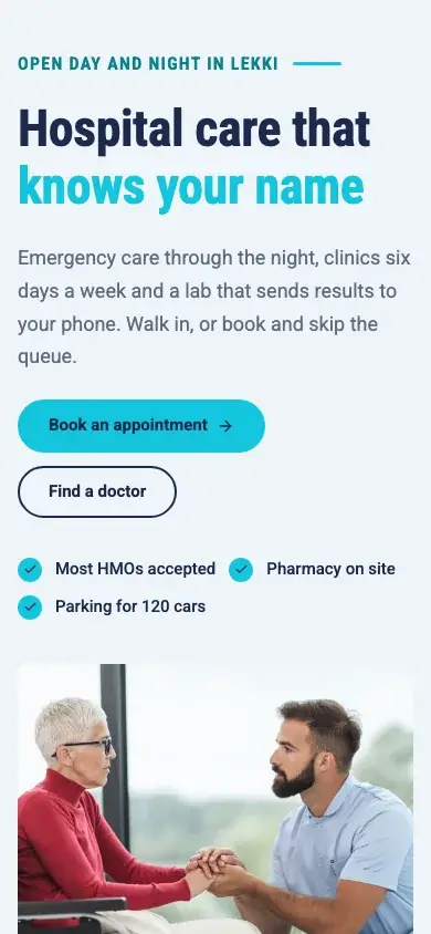 Harbour website template on a phone