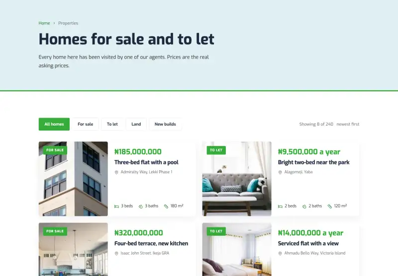 Haven, Properties page