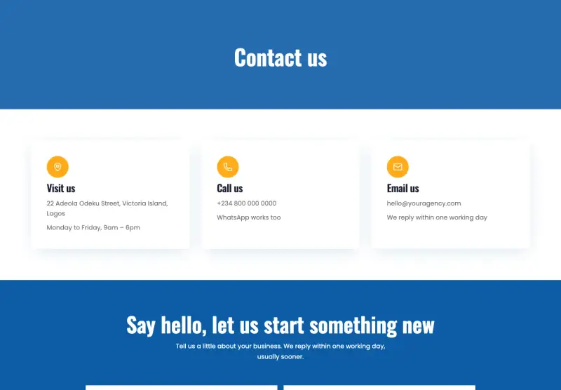 Kite, Contact page