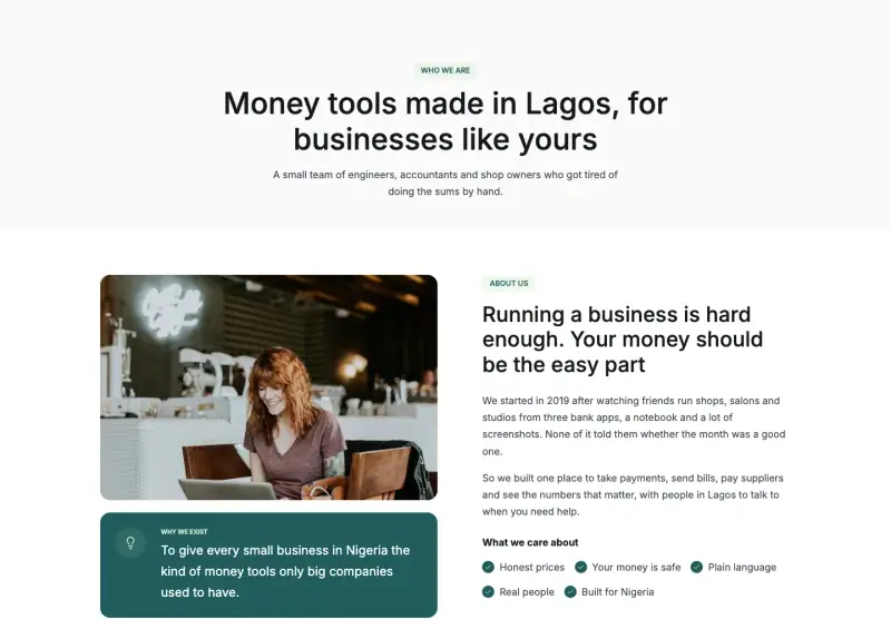 Ledger, About page