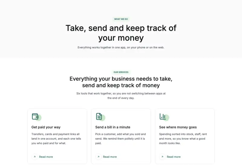 Ledger, Services page