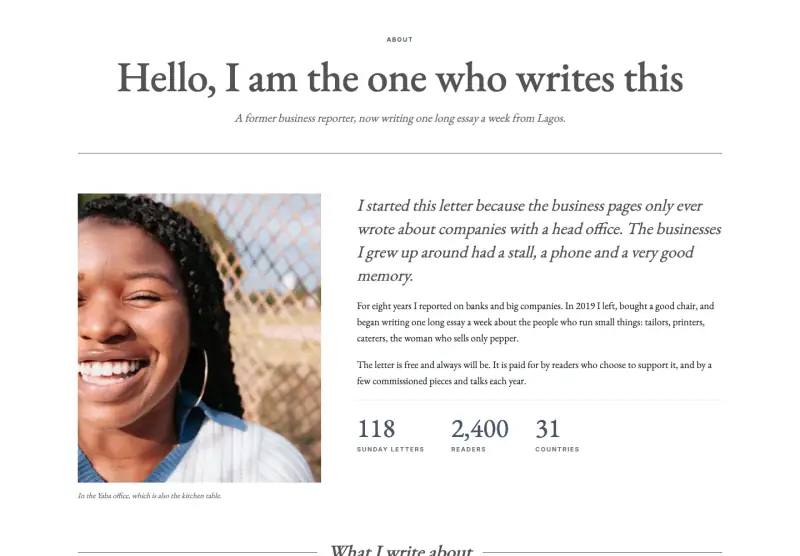 Margin, About page