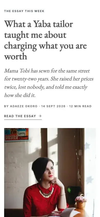 Margin website template on a phone