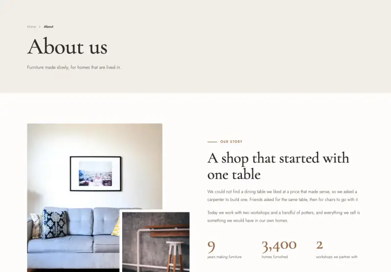 Nook, About page