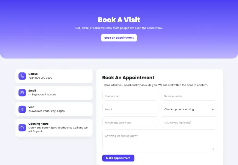 Pearl, Contact page