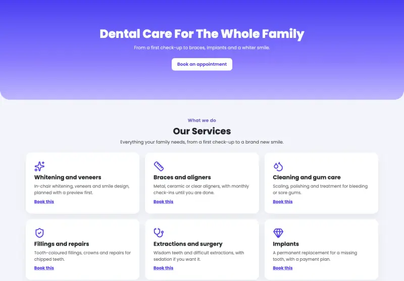Pearl, Services page