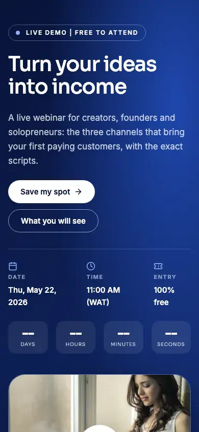 Product demo template on a phone