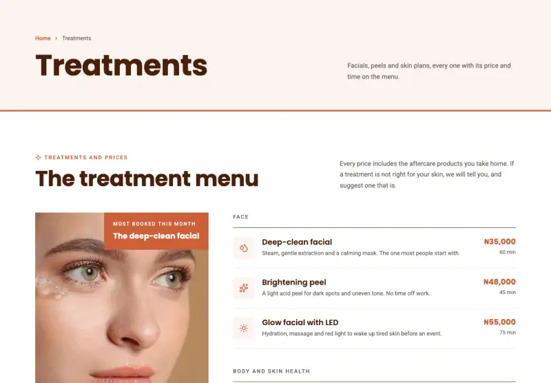Rosehip, Treatments page