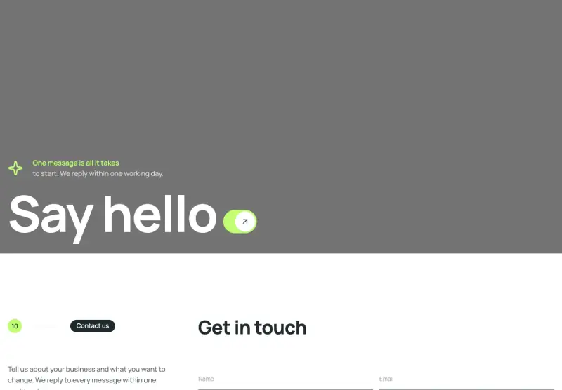 Verve, Contact page