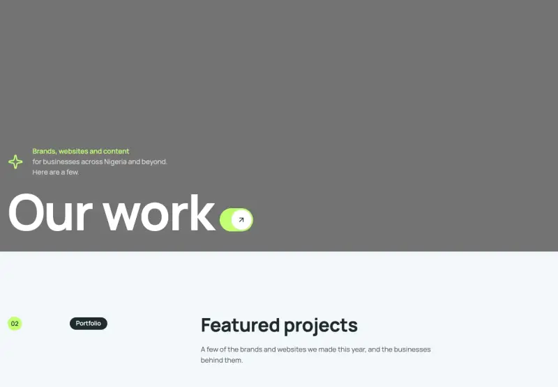 Verve, Work page