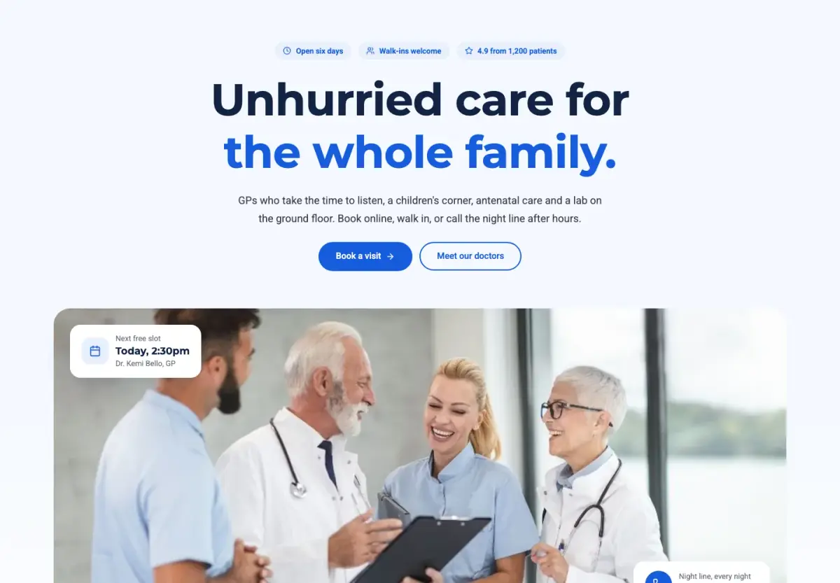 Preview of the Vital template