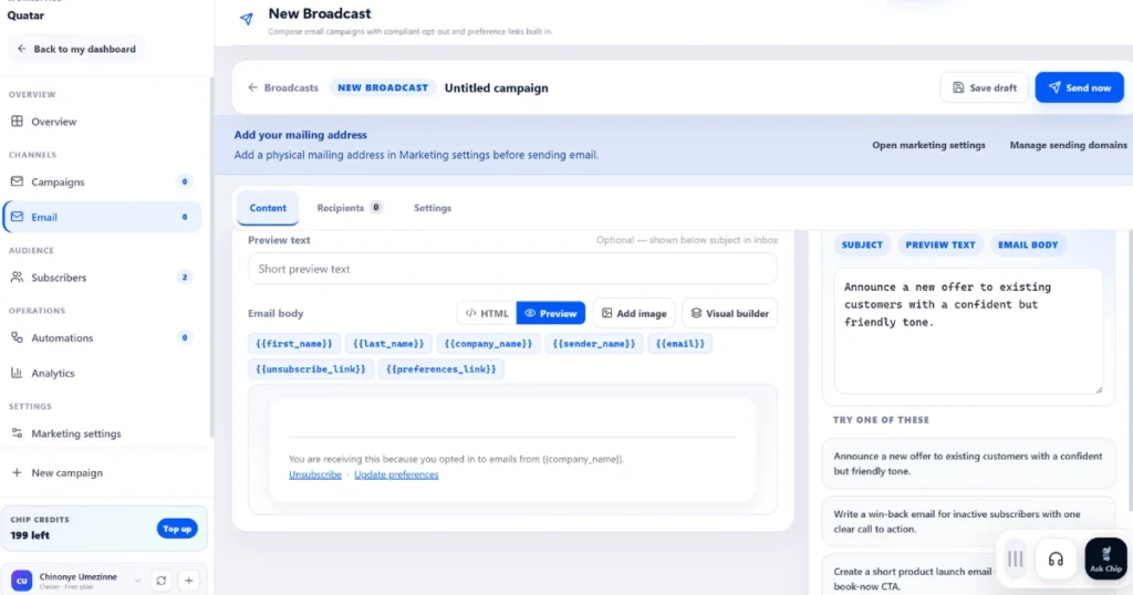 content email in startbuddi
