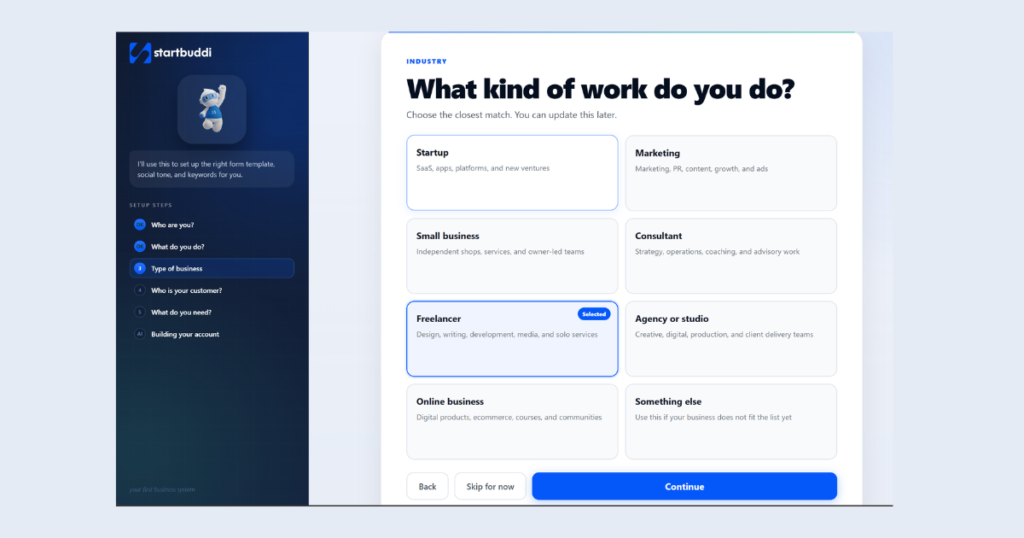 choosing business industry type