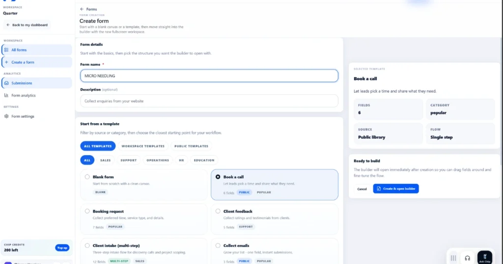 how to create a form