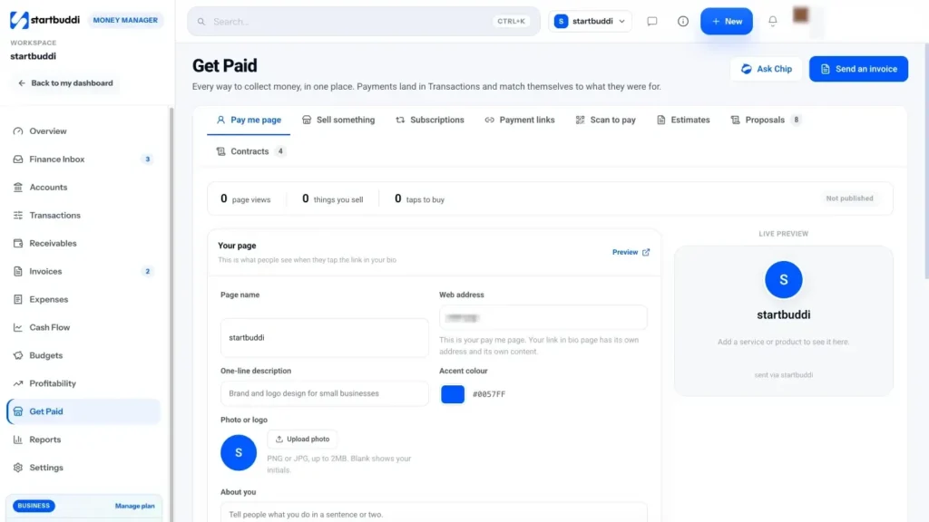 startbuddi app screen: Money get paid