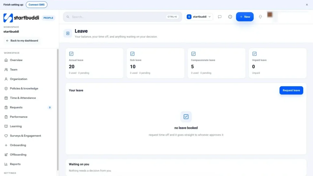 startbuddi app screen: People leave