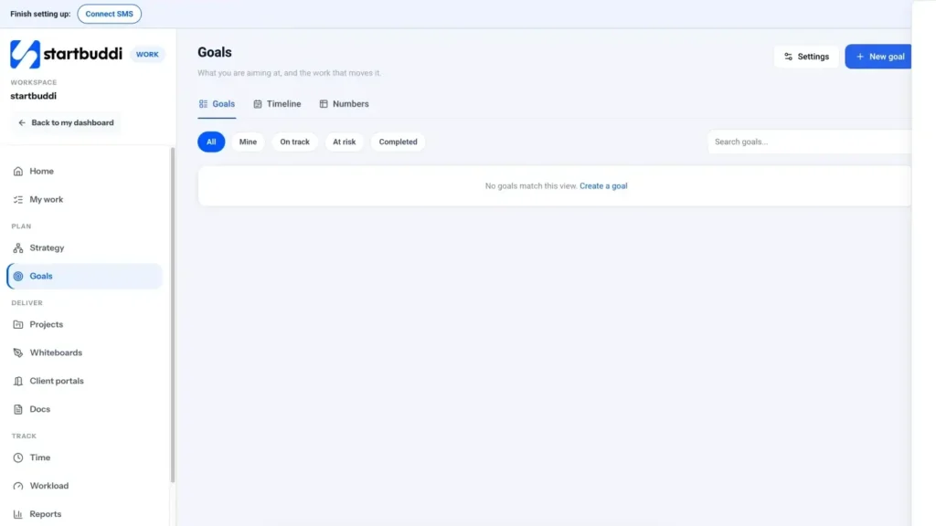 startbuddi app screen: Work goals